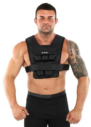 Жилет обважнювач із регульованою вагою zelart weigth vest ta-7815-10 вага — 1-10 кг чорний