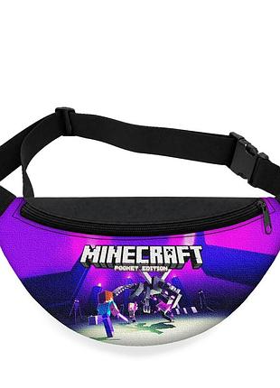 Дитяча сумка-бананка minecraft 32х15 см на пояс або через плече (5889)