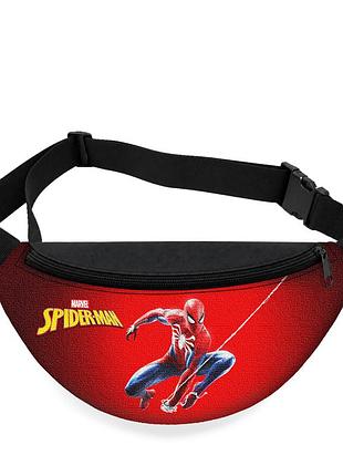 Детская сумка-бананка spider-man 32х15 см на пояс или через плечо (5925)