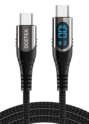 Кабель usb type-c - usb type-c 100w 1м с led дисплеем