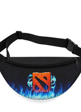 Детская сумка-бананка dota 2 32х15 см на пояс или через плечо (5835)