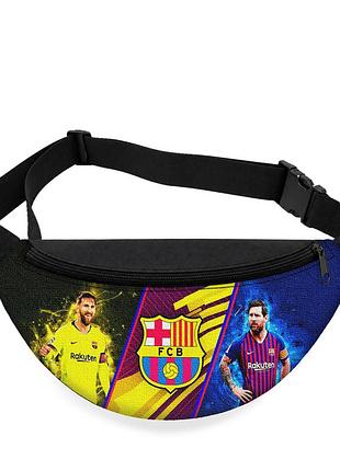 Дитяча сумка-бананка lionel messi barcelona 32х15 см на пояс або через плече (5863)