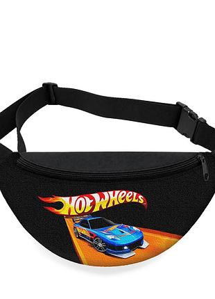 Детская сумка-бананка hot wheels 32х15 см на пояс или через плечо (5900)