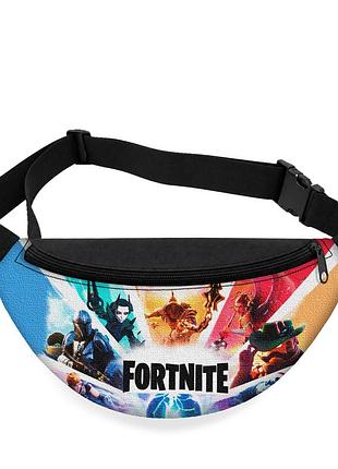 Детская сумка-бананка fortnite 32х15 см на пояс или через плечо (5926)
