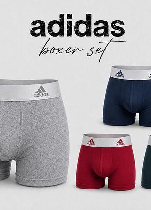 Трусы adidas мужские боксеры удобные натуральные 4 шт 2xl