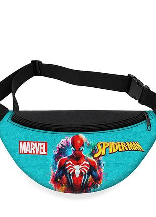 Детская сумка-бананка spider-man 32х15 см на пояс или через плечо (5987)