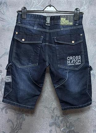 Чоловічі джинсові шорти карго crosshatch black label / forward thinking w30 s 46 розмір сині бермуди мілітарі стиль вуличний грандж y2k стрітстайл