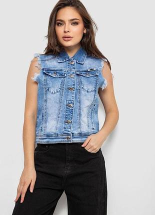 Жилет женский джинсовый цвет голубой 244rb905 xxxl, 54, xxxl