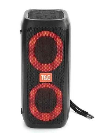 Портативна колонка bluetooth tg333 з rgb підсвічуванням, speakerphone, радіо, black тм tg
