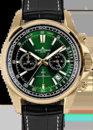 Годинник чоловічий jacques lemans liverpool 1-2117zj сталевий корпус wr 200 м зелений циферблат