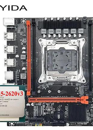 Комплект материнская плата qiyida x99 d4 lga 2011-3 + процессор 2620v3 (6 ягод/12 пот), частота до 3.2 ghz.