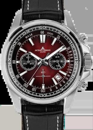 Годинник чоловічий jacques lemans liverpool 1-2117zp сталевий корпус wr 200 м червоний циферблат