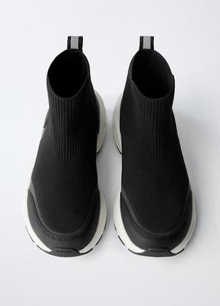 Высокие кроссовки чулки zara 36