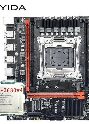 Материнская плата qiyida x99 d4 lga 2011-3 + процессор 2680v4 (14 ядер / 28 потоков), частота до 3.3 ghz.