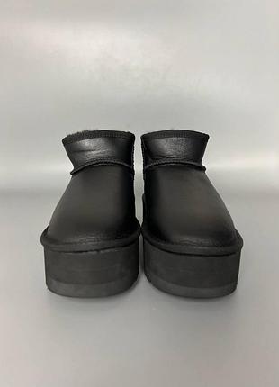Ugg classic ultra mini platform xl black leather брак 366 4