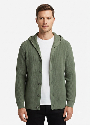Чоловічий кардиган massimo dutti з капюшоном, розмір l (оригінал).