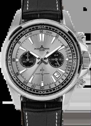 Годинник чоловічий jacques lemans liverpool 1-2117q сталевий корпус wr 200 м сріблястий циферблат