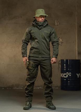 Демісезонний тактичний костюм софтшол softshell олива