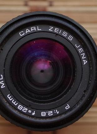 Тугий як є об'єктив carl zeiss jena p 2.8 28 mm mc (байонет praktica pb) з кришками