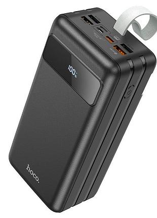 Power bank hoco j86b 60000mah, 4usb+2type-c+lighting+micro, 22.5w+pd20w, ліхтарик, black, 1.33kg