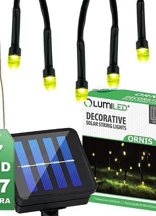 Декоративная солнечная гирлянда lumiled ornis 7 led диодов – эффект "светлячков”, теплый свет 3000k, ip44