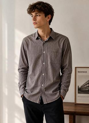 Сорочка hugo boss slim fit 41 (l) оригінал | чоловіча сорочка в клітинку