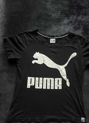 Жіноча футболка puma з великим логотипом (розмір xs/s / 34-36) — оригінал