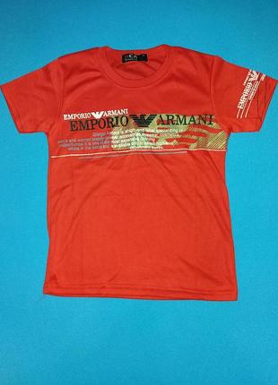 Футболка armani для мальчика красная на рост 122-128 см