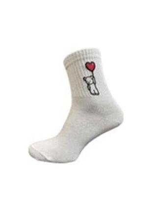 Носки жен. медведь с шариком белый арт.32310 р.23-25 (36-40) 10пар тм marca