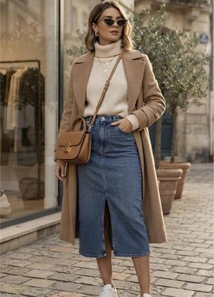 Спідниця zara  міді з деніму