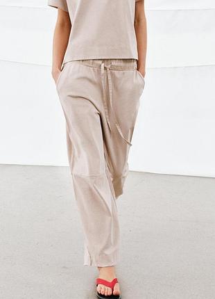 Брюки из плотного хлопка wide leg от zara