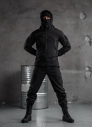 Тактичний костюм softshell black