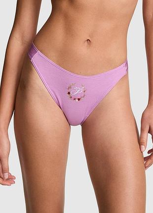Трусики стрінги logo cotton high-leg thong panty victorias secret