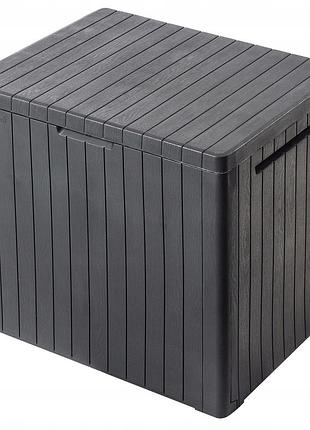 Садовий ящик для зберігання речей keter city storage box 113 l, темно-сірий