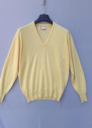 Пуловер кашемір alan paine чоловічий xxl світло-жовтий 100% кашемір made in england вінтаж