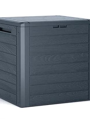 Садовый ящик для хранения woodebox 140 л, темно-серый, prosperplast