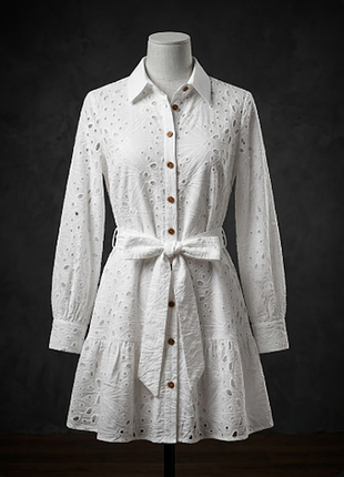 Хлопковое мини платье прошва zara.