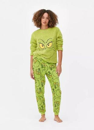 Мегатепла плюшева піжама «грінч» від primark (dr. seuss) • розмір xxl (50/52)