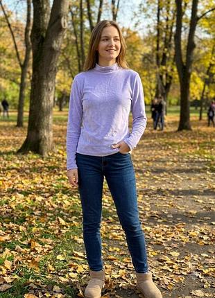 Гольф водолазка  велюр фіолетовий