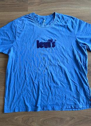 Levi's tee xxl size tshirt футболка левис левис голубая ххл с мягким лого teddy logo