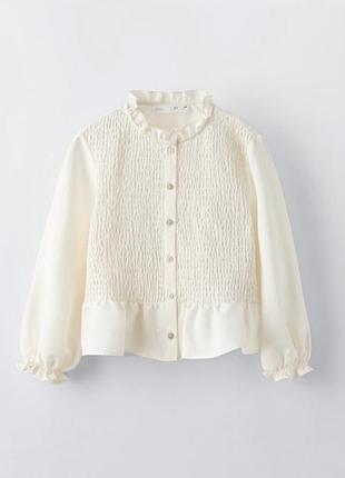 Біла блуза zara 9-10 р