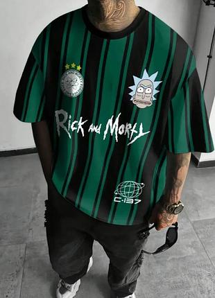 Чоловіча футболка rick and morty у смужку