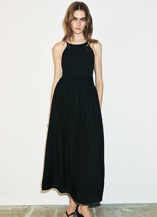 Комбинированное платье на бретельках от zara
