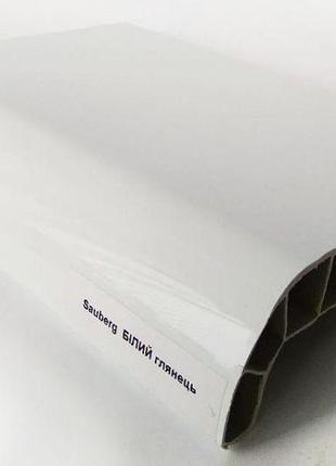 Подоконник sauberg soft белый глянцевый пластиковый с закругленным капиносом пвх для окон 150