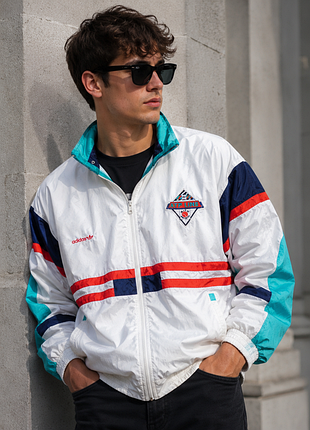 Винтажная олимпийка ветровка adidas atp line 80s 90s оригинал (d 50 / l)
