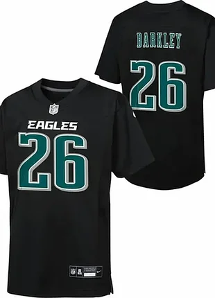 Men's nike saquon barkley black philadelphia eagles  game player jersey size m-l (подростковый  xl )