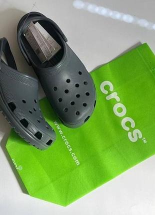 Чоловічі шльопані сабо crocs classic clog grey/сірі крокс