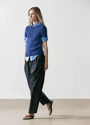 Женские тонкие свободные брюки баррел massimo dutti