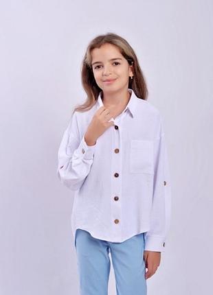 Біла сорочка для дівчинки 2