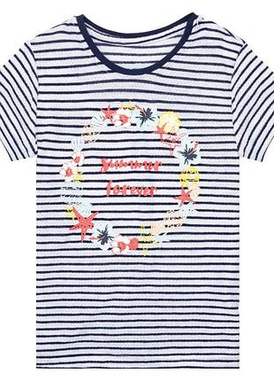 Футболка бавовняна з принтом для дівчинки lupilu lidl 372796/1 098-104 см (2-4 years) синій